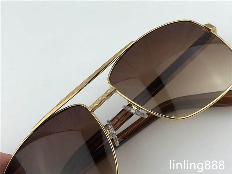 Modedesigner solglasögon för män klassisk attityd 0259 Metal Square Frame Popular Retro Avant-garde utomhus UV 400 Protection S332C