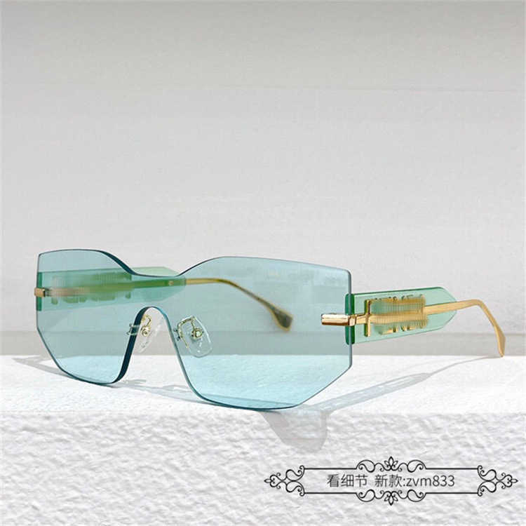 2024 Luxury Designer OFF Luxury Designer New Men's and Women's Sunglasses Off F family frameless cat's eye net red wind ins same ultra-light fashion FE40066