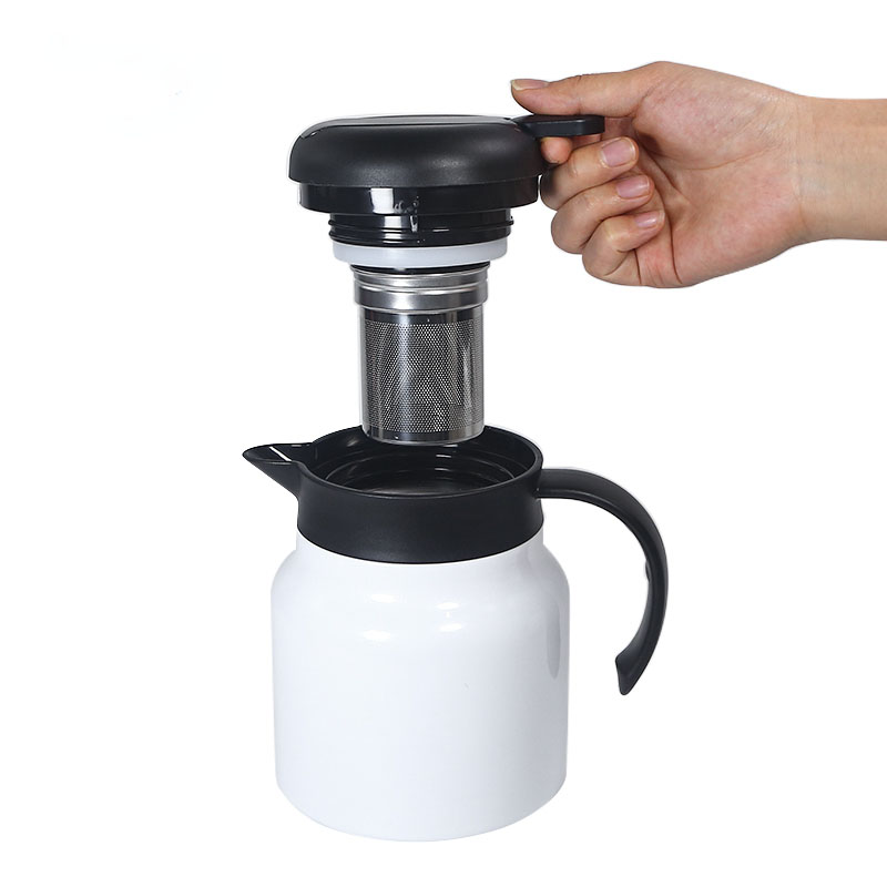 Sublimatie Thermische koffiekarafiek roestvrijstalen thermospot 27oz 34oz dubbele ommuurde theepot met verwijderbare theefilter 1000 ml hete koffiepot