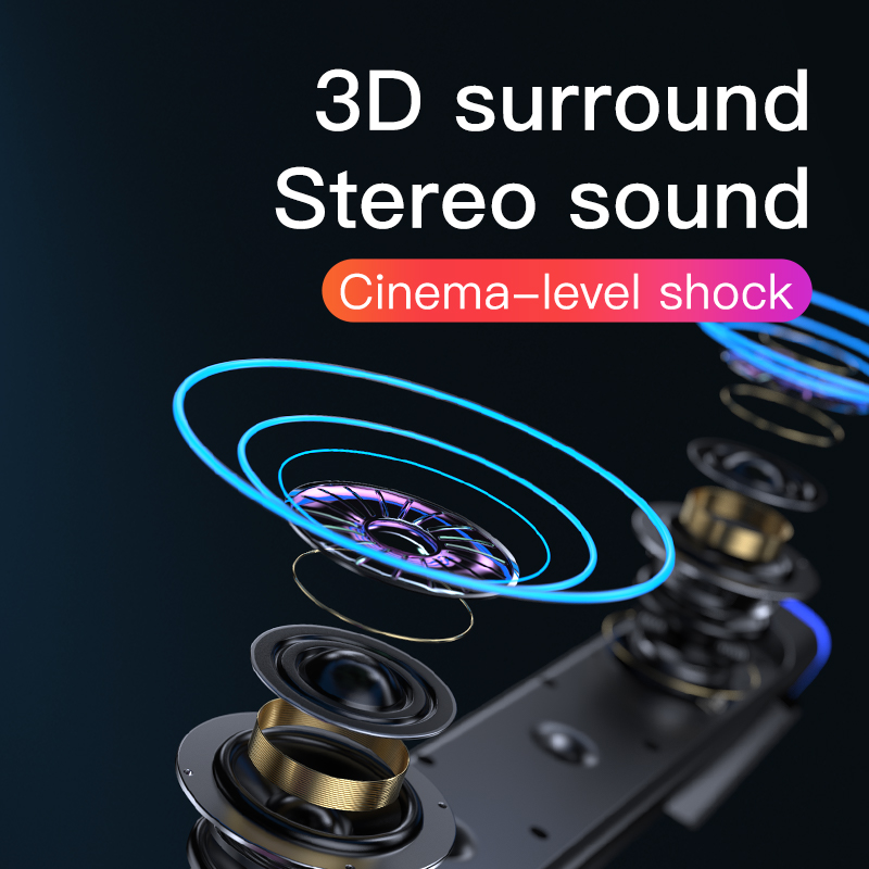Ny trådlös trådbunden dator -TV Stereo -högtalare 4D Surround Soundbar Subwoofer Sound Bar FM Radio LED för Laptop PC Theatre Aux