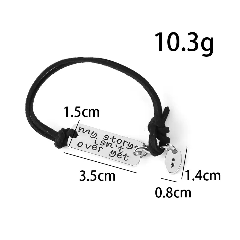 Mijn verhaal is nog niet voorbij geïnspireerde armband legeringsbrief pu lederen weven bedel armbanden vrouwen id armbanden mode sieraden