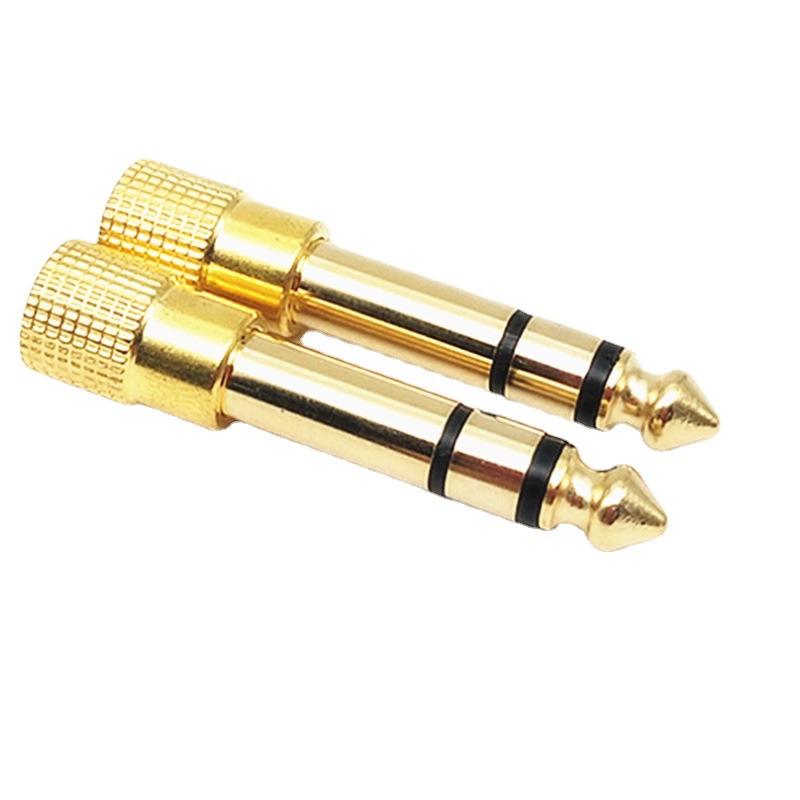 Ljudkablar Anslutningar 6.35 mm 1/4 tum hane till 3,5 mm 1/8 tum Kvinnlig stereo -ljudadapter Jack Plug Connector Gold Plated 