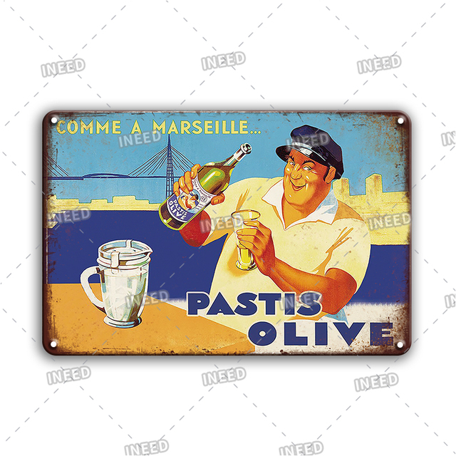 New Arrival Beer Brand Metal Painting Plate Sign Vintage Kitchen Bar Decor Plaque Cartel Metal Retro Ricard Tin Poster Cast Iron Signs 30X20cm W03