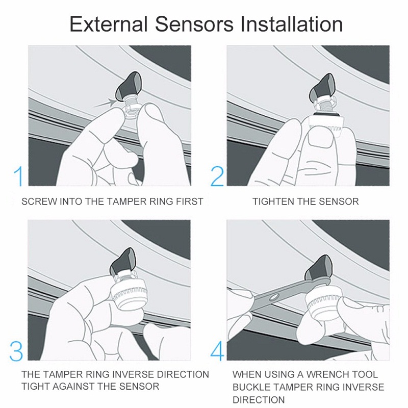 Sensor externo CAREUD de 1 pieza con batería intercambiable reemplazable solo para Monitor de presión de neumáticos EUD TPMS de coche con Sensor de 0-200psi