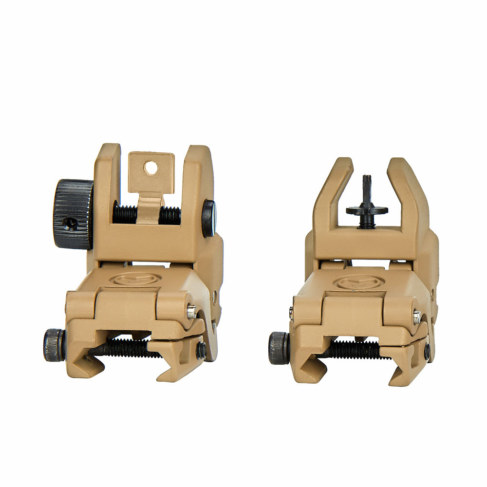 Upgraded MBUS Back-Up Front and Rear Folding Holographic Sights Full Metal Construction Hunting Flip Up Sight for M4 AR15 fit Picatinny Rail