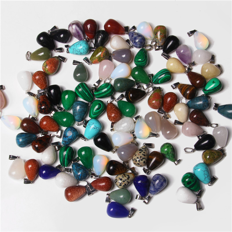 Mixed Color Assorted Charm Heart Round Star Moon Shape Stone Pendant For Jewelry Making DIY Earrings Bracelet Accessories