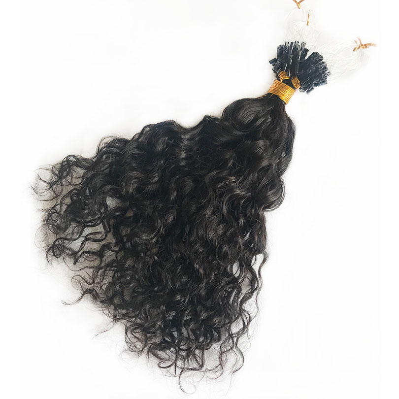 Brasilianische Remy-Haarschleifen-Mikroring-Haarverlängerungen, 100 Stränge, natürliche Farbverlängerungen für Frauen, 20,3–76,2 cm