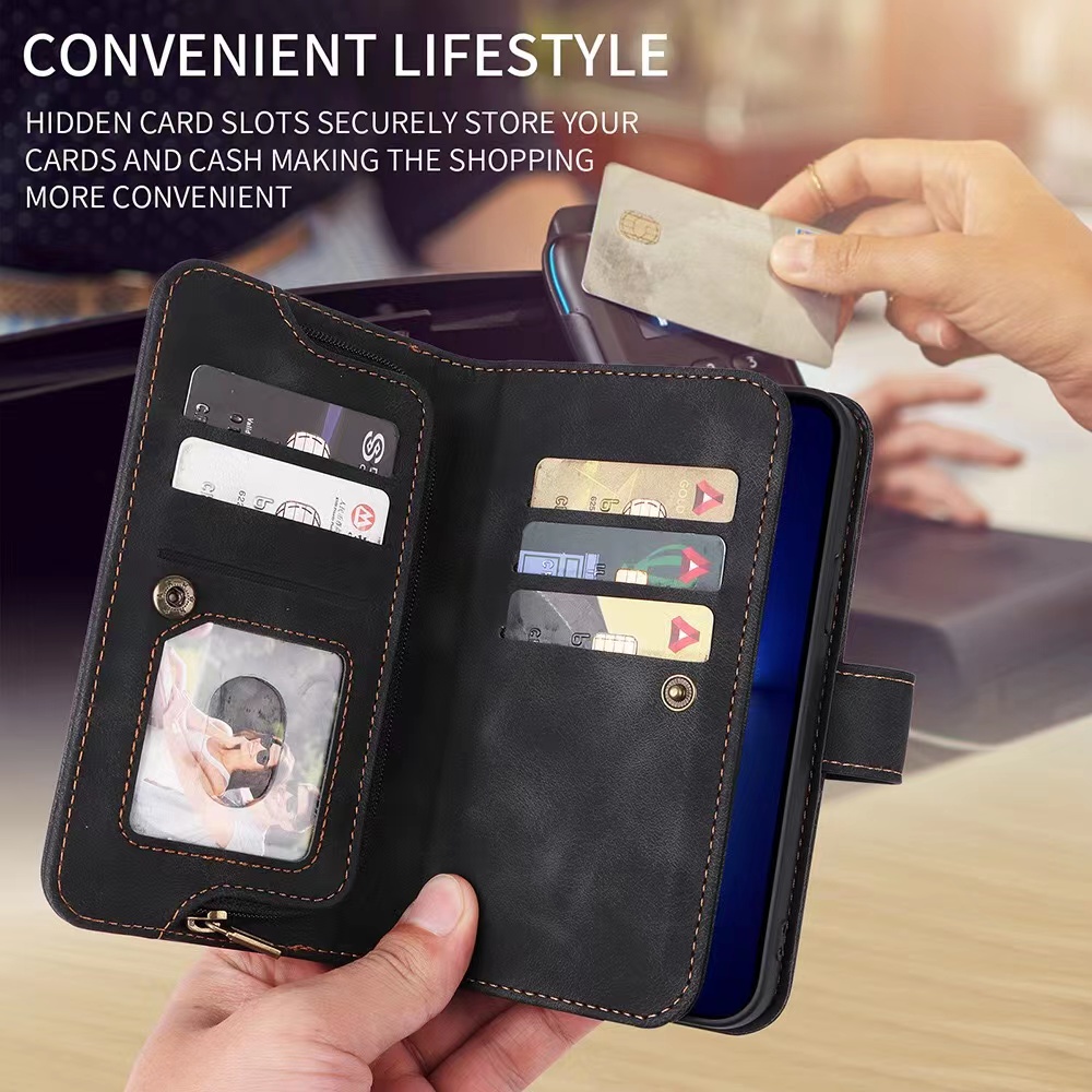 حقيبة بطاقة بطاقات متعددة الوظائف من أجل iPhone14Promax 14Pro 14 13Promax Samsung S23 S22 مع الحبل