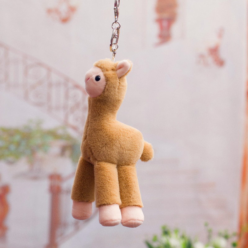 Anahtarlık Peluş Oyuncak Sevimli Küçük Bebek Bag Mücevher Kız Kalp Okulu Bag Büyük Kolye Simülasyon Alpaca