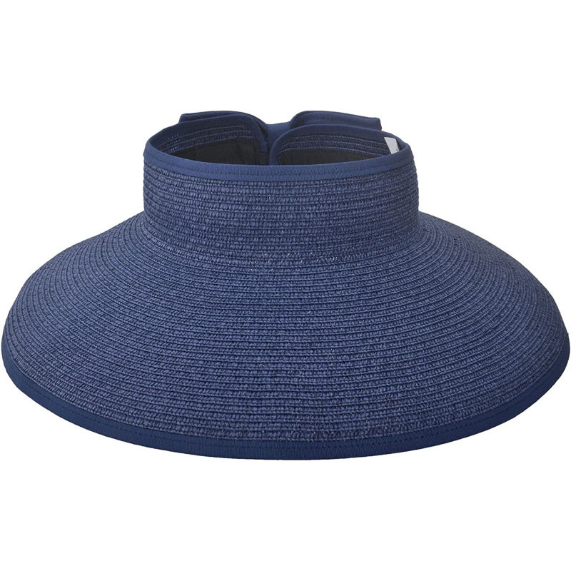 Sun Visors Hat Dames Beach Straw hoeden Wijd rand Zonder Zonn hoed Roll Up Visorponytail Cap voor reizen