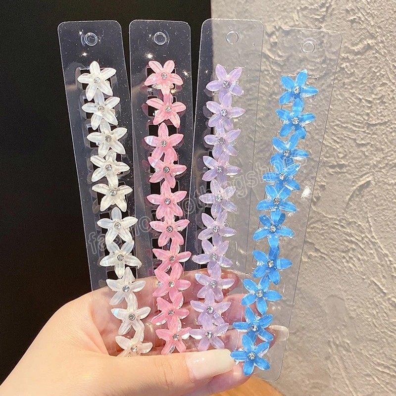 Children's Hair Clip Braided Hair Small Flower Hair Buttons Hairpin Girl Cute Headdress Girl Mini Hair Claw Hair Accessories