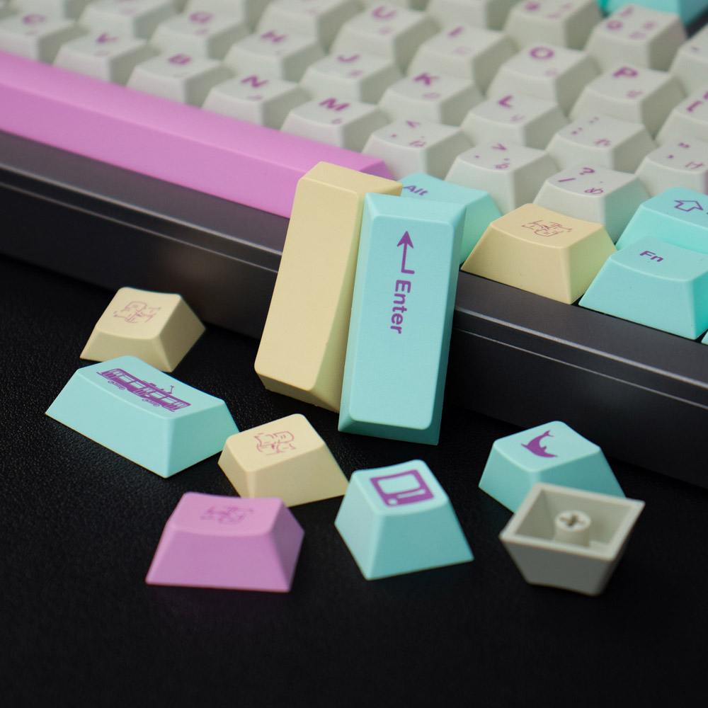 Analog Dreams 191 Keys Cherry Profile PBT KeyCap Dye-Sub English Japanese Custom Personality KeyCaps for Mechanical Keyboard 61