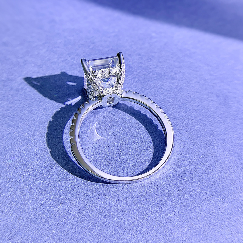 Anello di diamanti da laboratorio di lusso da 3 ct Anello in argento sterling 100% reale con fedi nuziali feste le donne Regalo di gioielli di fidanzamento da sposa