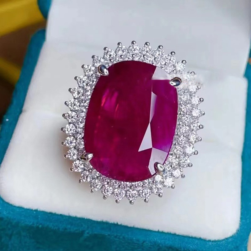 Bague de luxe en diamant rubis de laboratoire, en argent Sterling 925, bague de fiançailles, de mariage, pour femmes et hommes, bijoux cadeau de fête d'anniversaire