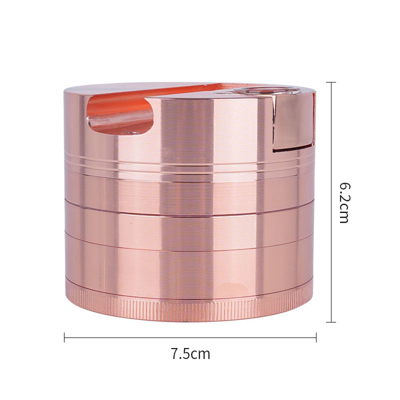 Cool Smoking Colorful Zinc Alloy Multi-Role Dry Herb Tobacco Grind Spice Miller Grinder Removable Glass Filter Bowl Hand Pipes Portable Lighter Stash Case