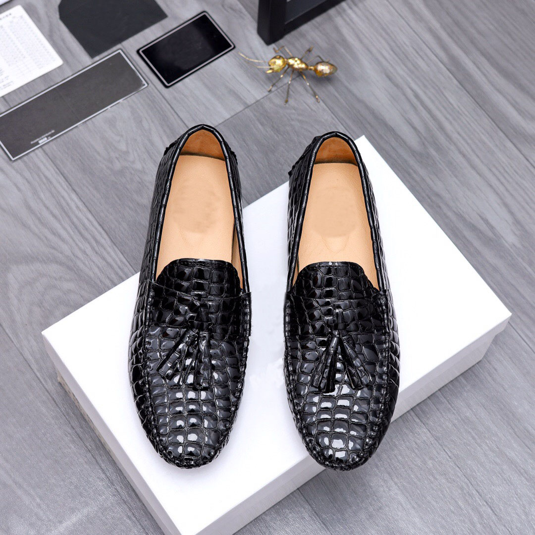 2023 Mens Dress Shoes Fashion Business Casual Designer Loafers Men's Classic Slip-on Wedding Working Flats Size 38-44