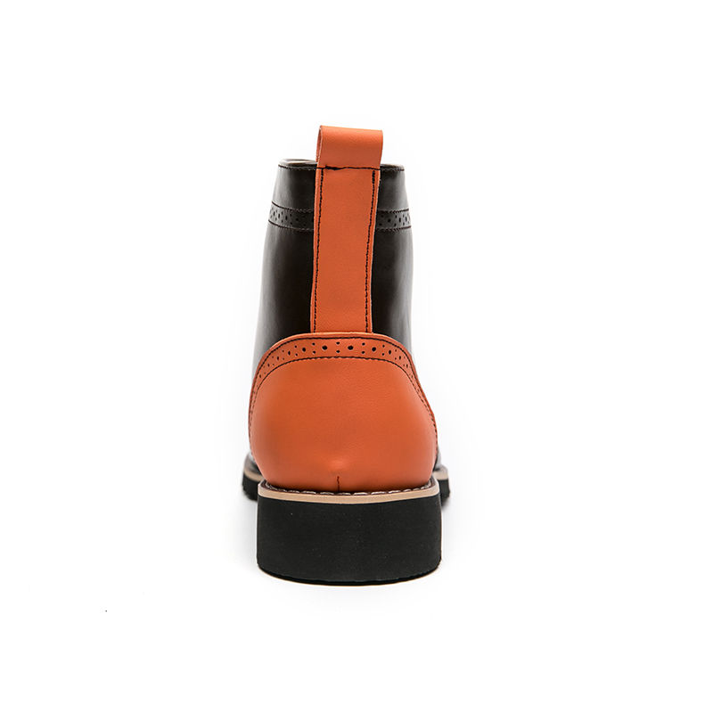 NOWOŚĆ MĘŻCZYZN Krótkie buty mieszane kolory kwadratowe palce koronkowe pasek kostki Blok kostki kowboj