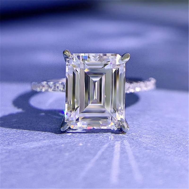 Anello di diamanti da laboratorio di lusso da 3 ct Anello in argento sterling 100% reale con fedi nuziali feste le donne Regalo di gioielli di fidanzamento da sposa