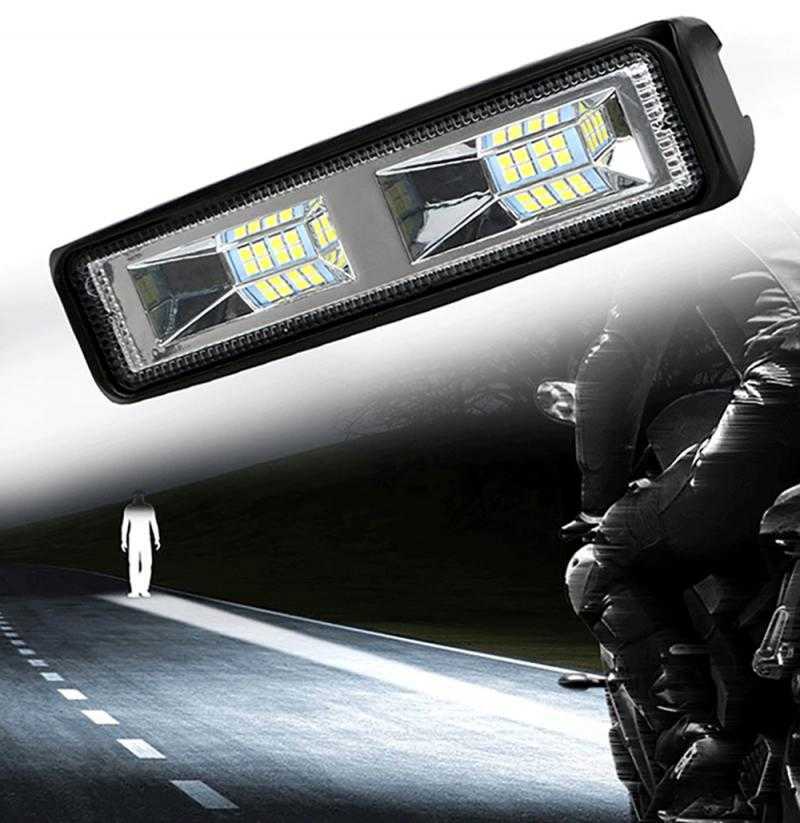 Strisce LED 48W Faro LED 12-24V Barra luminosa da lavoro auto Moto Camion Barca Universale Offroad Luce da lavoro Guida Fendinebbia Faretto P230315