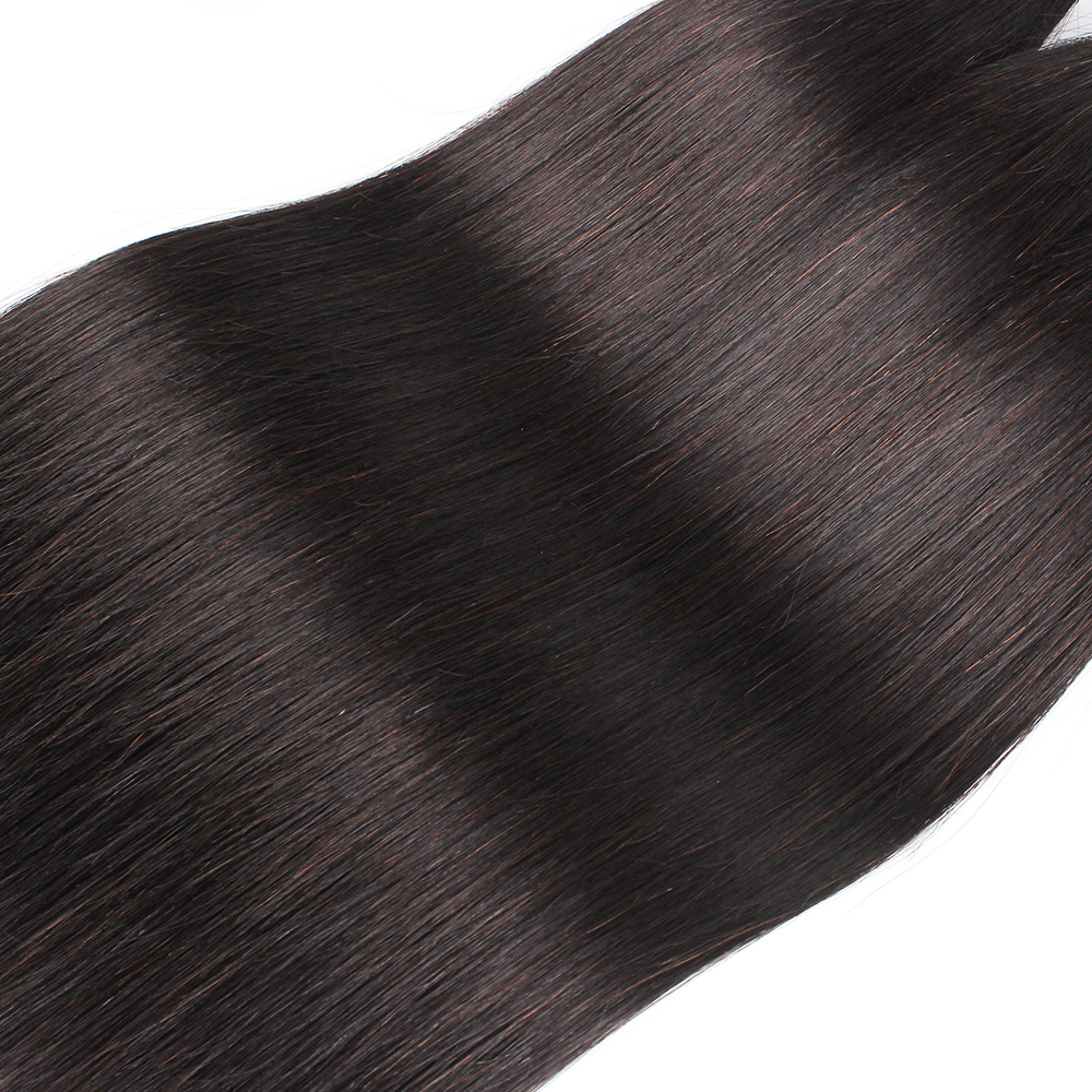 شعر بشري مستقيم 3/4 قطعة حزم مزدوجة لتمديد شعر ريمي الهندي الخام 100 جرام / قطعة ، لون طبيعي 12 درجة