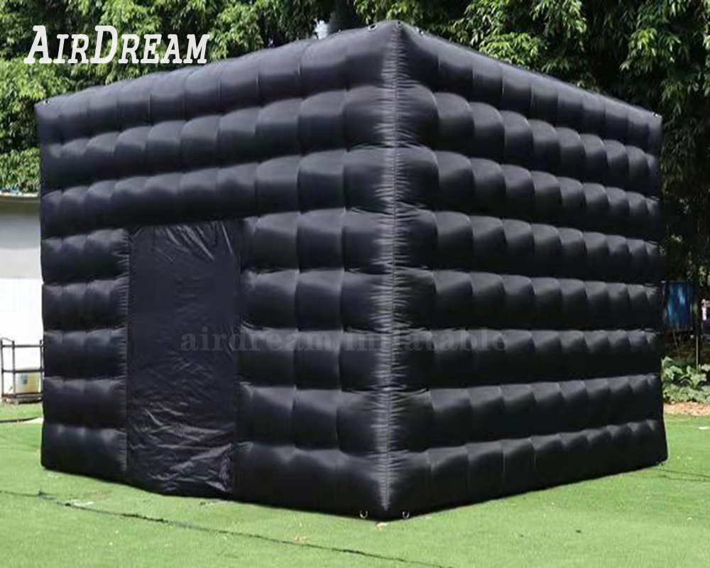 Outdoor GBlack Inflatable Square Party Tent With Blower For Night Cube Advertising Decoration Events With blower free ship to your door