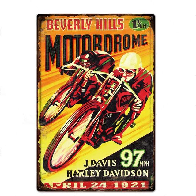 Motorcycle Riders Tin Signs Bar Motor Club Garage Retro Metal Plate Poster Indoor Pin Up Wall Signs Art Decorative Plaque Decor 30X20cm W03