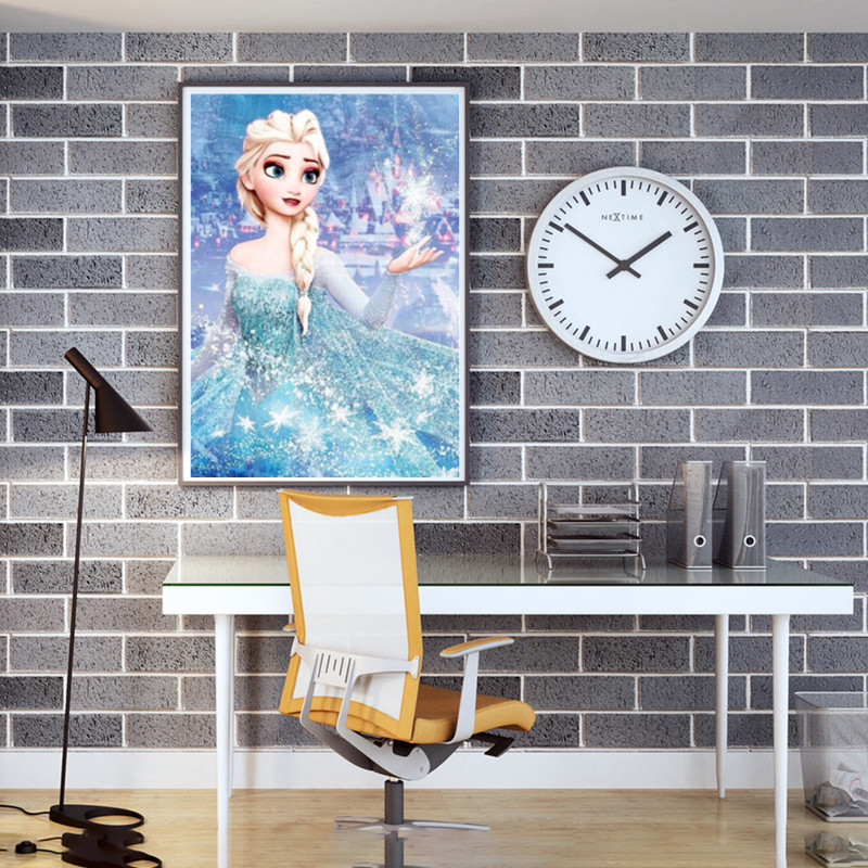 5D diamond color painting Rubik's cube round diamond snow and ice princess DIY decorative painting hanging picture