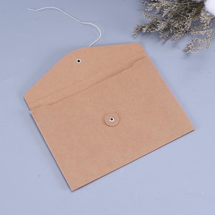 Bruin Kraft Paper A4 Documenthouder Bestand Storingszak Pocket Envelop Blank met opslag String Lock Office Supply Pouch SN4105