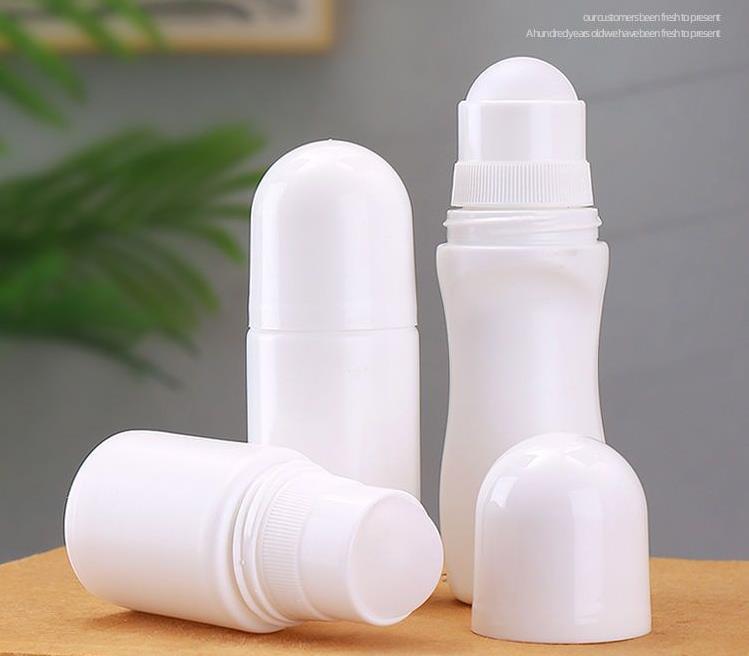 30ml 50ml 60ml Roll On Bottles White Plastic Deodorant Roller Bottle-Travel Refillable Cosmetic Packaging Oil Bottle SN729