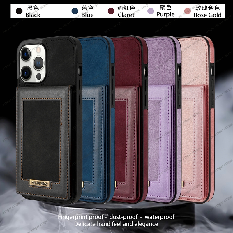 PU Leather Case voor iPhone 14 13 12 11 Pro Max XR XS 6 7 8 Plus telefoonhoesje Wallet Card Slot Luxe Fashion Fotframe Beschermingskas voor Samsung S23 S22 S21 S20 Plus Ultra