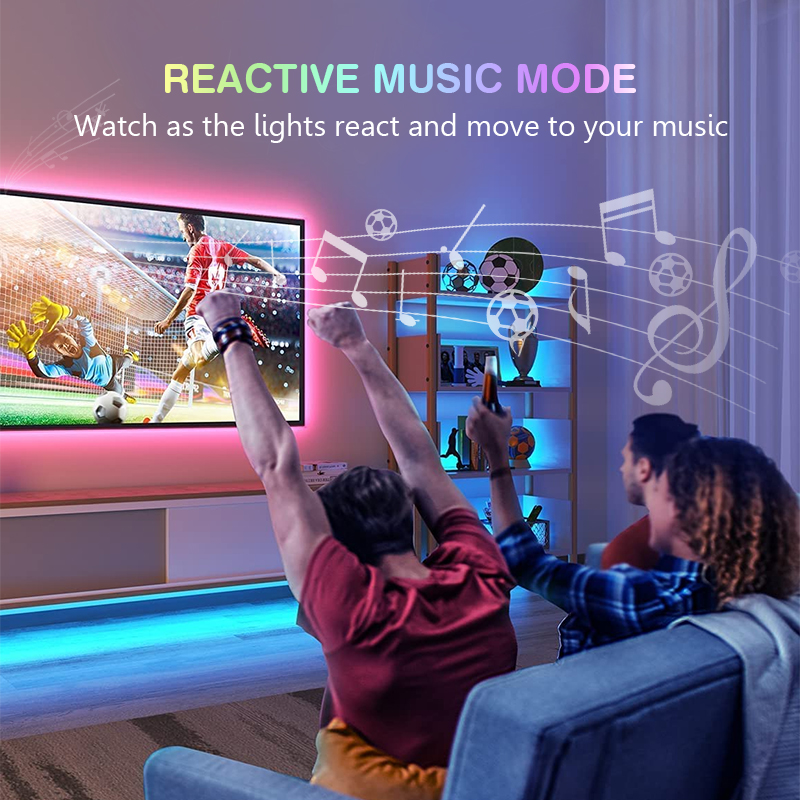 Rétro-éclairage TV RGB IC LED bande lumineuse caméra Flexible synchronisation de musique WiFi mode scène multiple ruban sélecteur de couleur TV PC rétro-éclairage décor