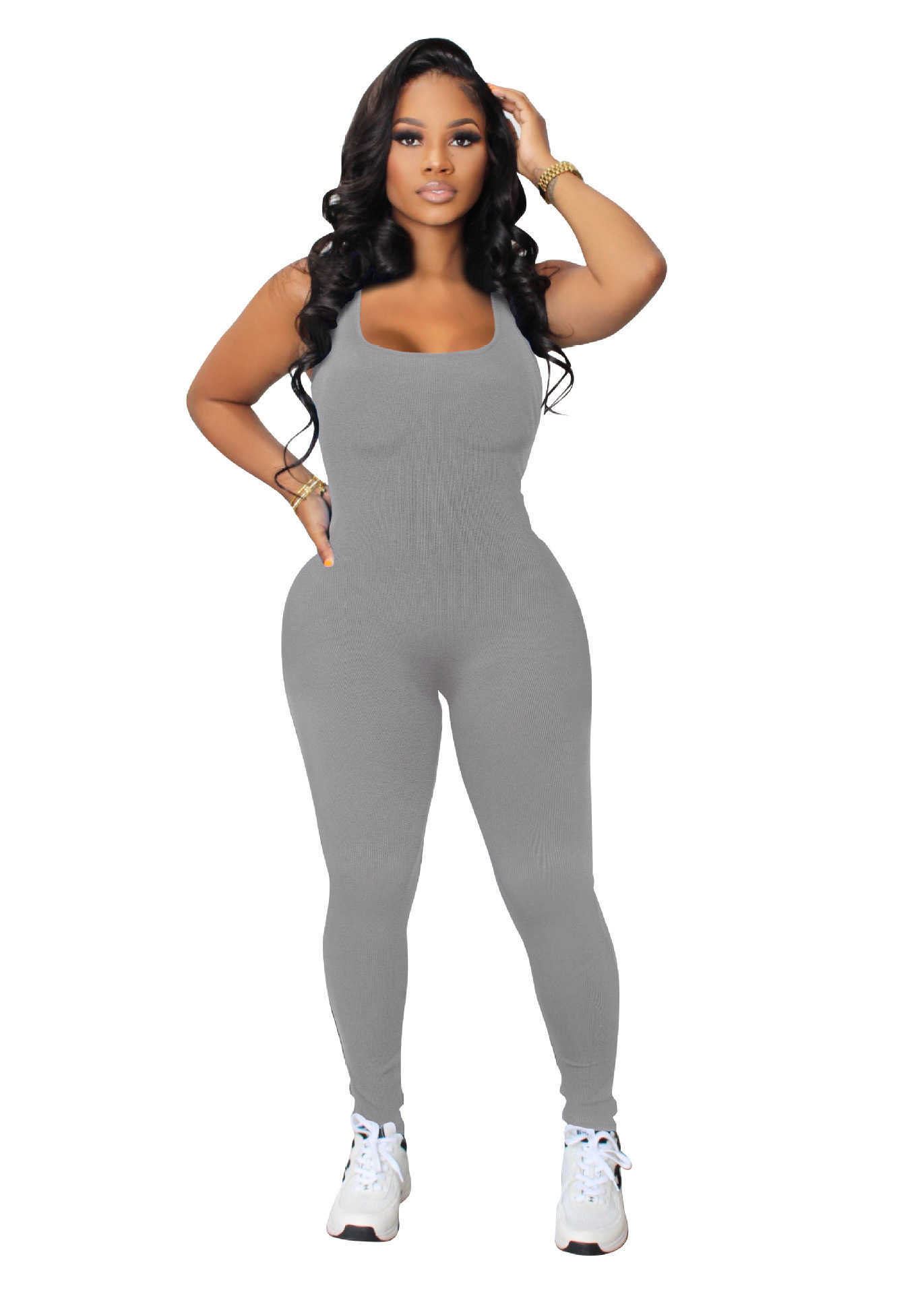 2023 Desinger Frauen Overalls Sexy Ärmel Open Back Taille Bodysuit Dünne Onesies Hohe Taille Enge Sport Yoga Strampler