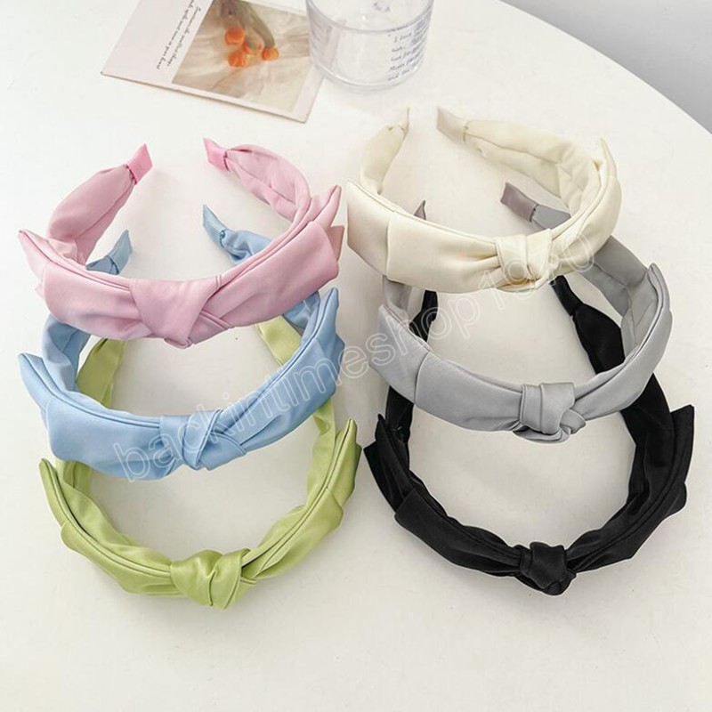 Fashion Women Hoofdband Fresh Color Spring Haarband Big Bowknot Tulband Tulband Volwassen Haaraccessoires