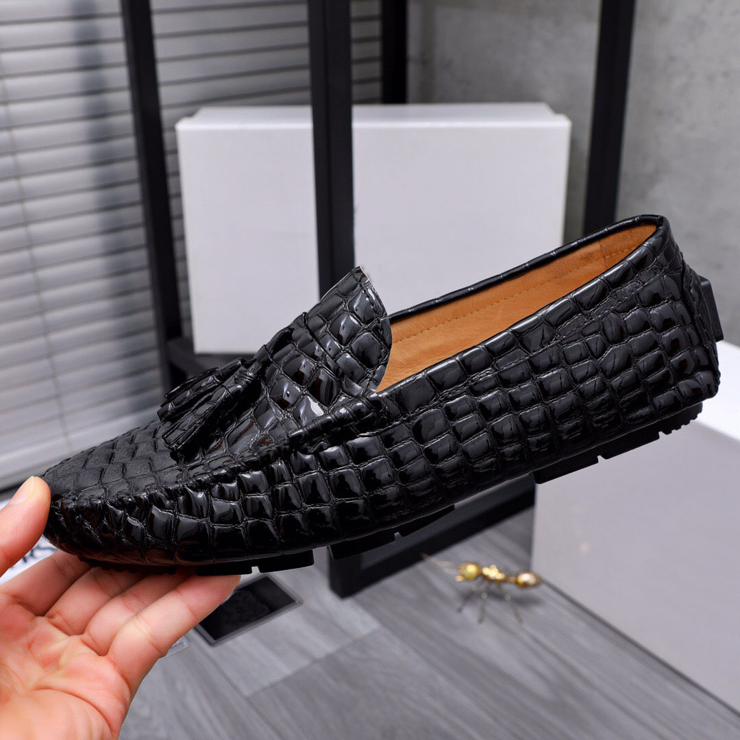 2023 Mens Dress Shoes Fashion Business Casual Designer Loafers Men's Classic Slip-on Wedding Working Flats Size 38-44