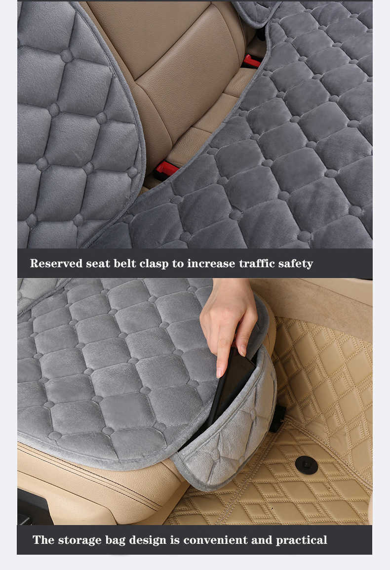 Nouveau ensemble de housses de siège de voiture en peluche coussin de siège rouge universel housse de protection de siège de voiture adaptée à la plupart des accessoires d'intérieur de voiture