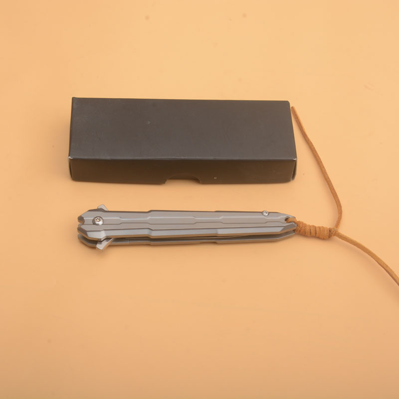 R1028 Flipper Coltello pieghevole D2 Lama a punta di lancia in raso TC4 Manico in lega di titanio Coltelli cartelle tascabili EDC da esterno