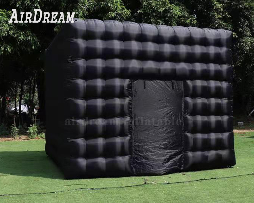 Outdoor GBlack Inflatable Square Party Tent With Blower For Night Cube Advertising Decoration Events With blower free ship to your door