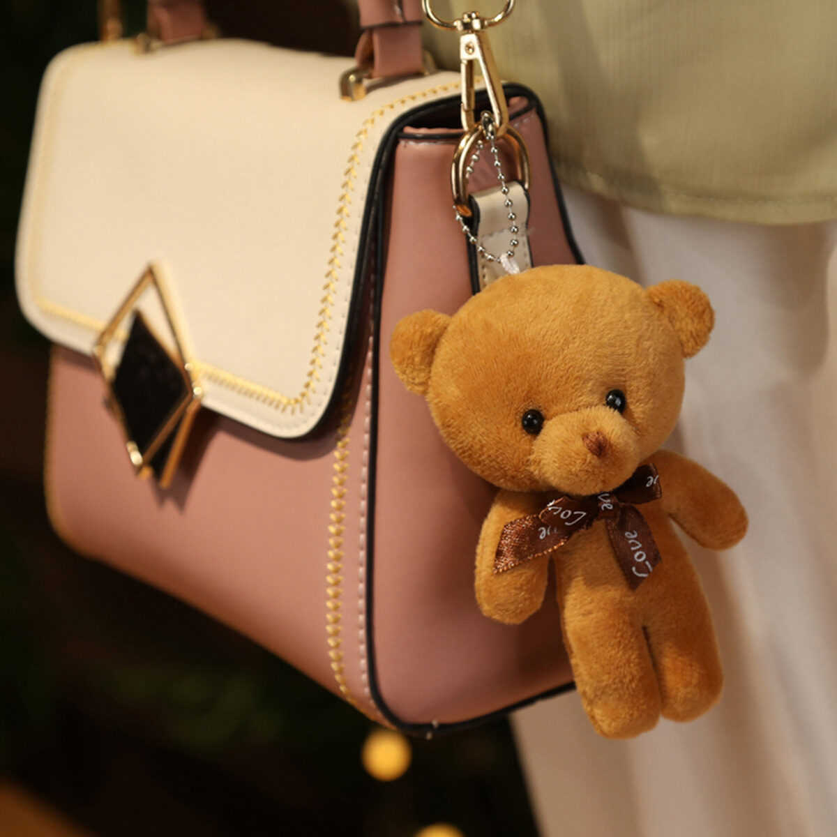 Teddy Bears Stuffed Plush Toy Mini Keychain Bag Pendant Wedding Decoration Children Birthday Party Gifts