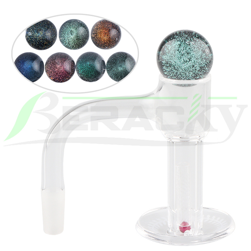 BERACKY Full WELD RÖKNING Terp Slurper Quartz Banger med Dichro Glass Marble Hollow Quartz Pill Ruby Pearl 20mmod Fullt Welded Beveled Edge Nails For Water Bongs