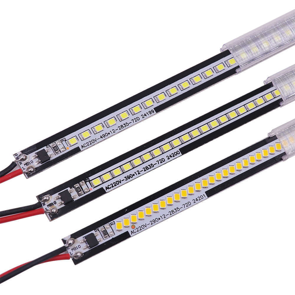 LED -remsor 220V LED -styva remsor 30/40/50cm 72LEDS Kök under skåp Fluorescerande flodsljus rörlampa Super Bright Bar Light P230315