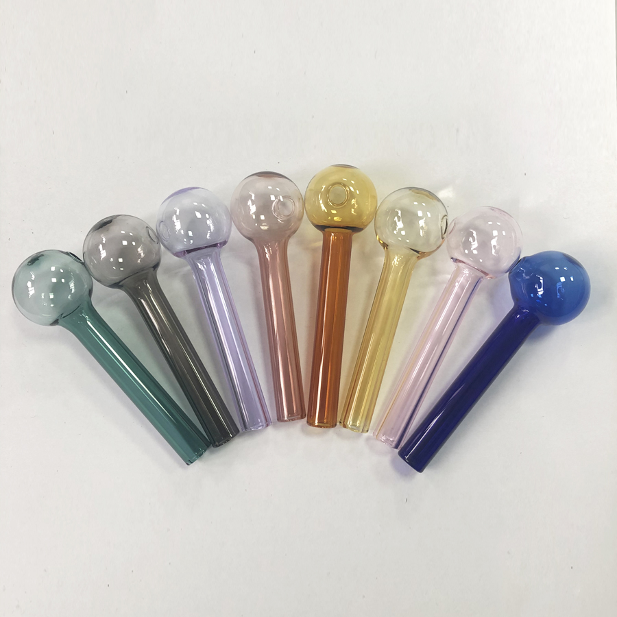 4 pouces coloré accessoires de fumer 30mm boule épaisse Tube fumer tuyaux Tobcco herbe verre huile ongles Pyrex verre brûleur à mazout tuyau