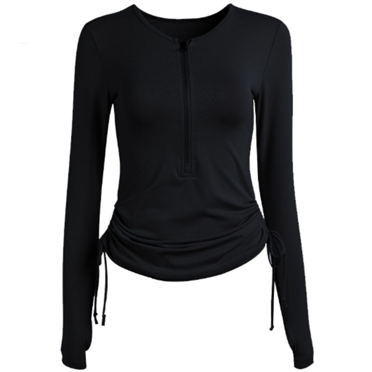 LL Zipper Long Sleeve Yoga Shirts Sports Quick Dry Fit Running Thumb Holes Elastic Top Women Workout Gym Clothes