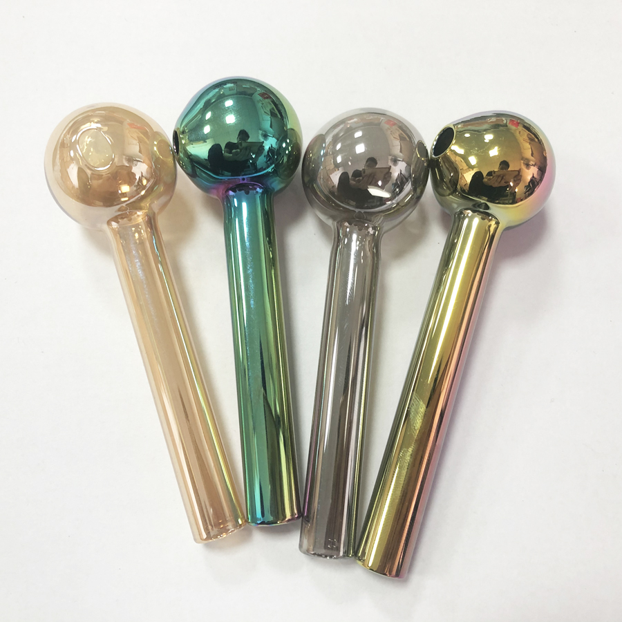 4inch Colorful Smoking Accessories 30mm Ball Thick Tube Smoking Pipes Tobcco Herb Glass Oil Nails Pyrex Glass Oil Burner Pipe