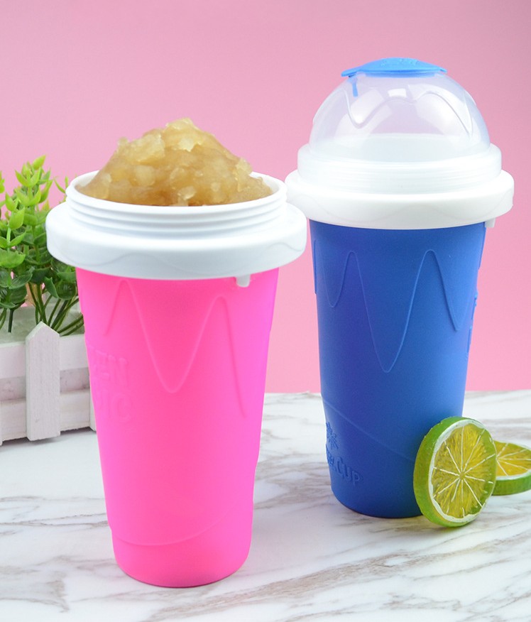 Summer Squeeze Cup Homemade Juice Water Bottle Smoothie Sand Cup Pinch Fast Cooling Magic Ice Cream Slushy Maker Beker