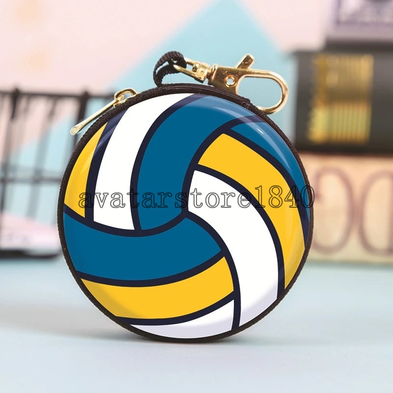 Creatieve stijl kleine opbergzak Key Case Basketball voetbalpatroon oortelefoon Pocket Kinderen Zipper Gift Coin Purse Organizer