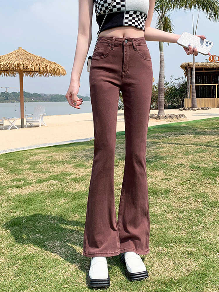 Jeans Femme Boot Cut JFlared Pantalon eans Y2K Femmes Solid Stretch Denim Pantalon Party Dance Robe Vêtements Pantn Femme Oversize XXL L230316