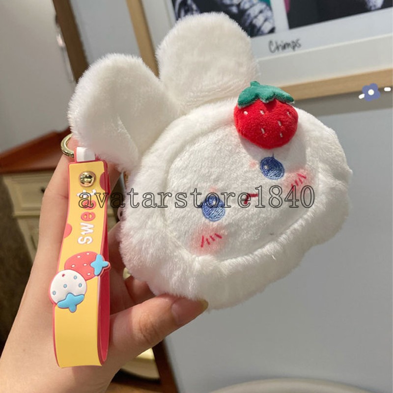 Porte-monnaie lapin doux et mignon pour femmes, petit portefeuille Kawaii pour filles étudiantes, dragonne, pochette à main, nouveau pendentif en peluche, porte-clés, Mini sac