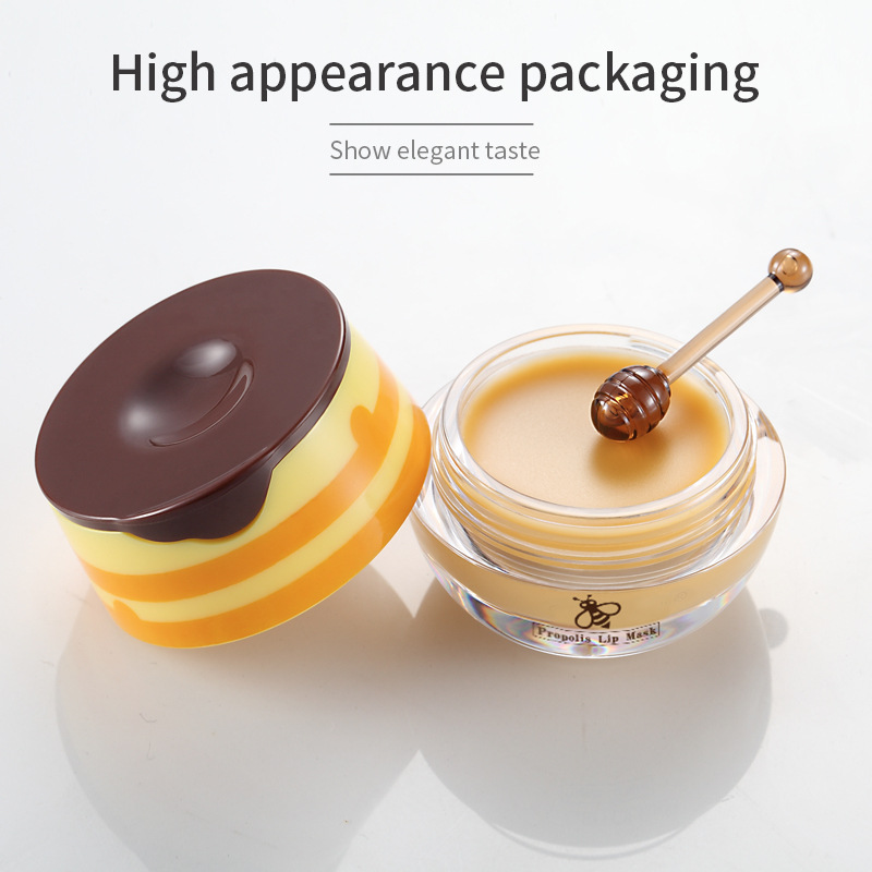 Honey Lip Balm Propolis Lip Care Cream Fuktgivande Sleeping Lip Mask Nourishing Anti-Cracking Unisex Lip Mask