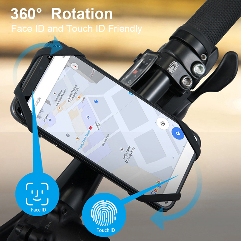 Supporto telefono da bici staccabile Supporto universale telefono da manubrio bicicletta, ruotabile a 360° iPhone 15 14 13 Pro Max Smartphone Samsung