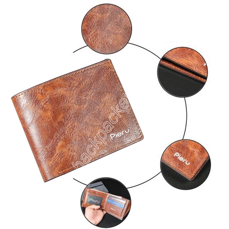 Fashion Hot Selling Men's Short Wallets Top Men Casual Coin Bag Minimalist Thin Purse Card Pack Purse PU Leather Wallet for Men